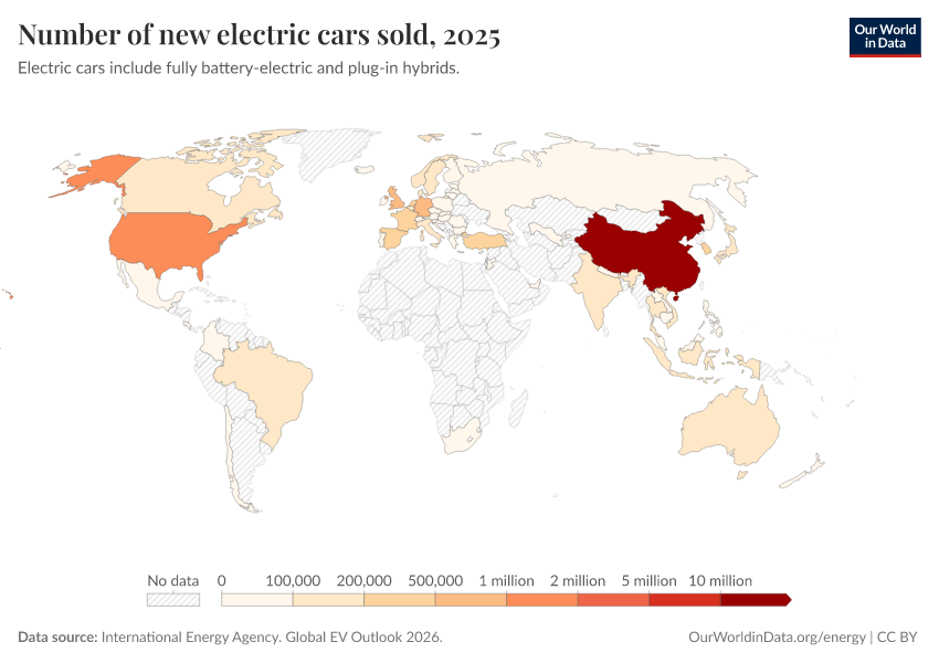A thumbnail of the "Number of new electric cars sold" chart