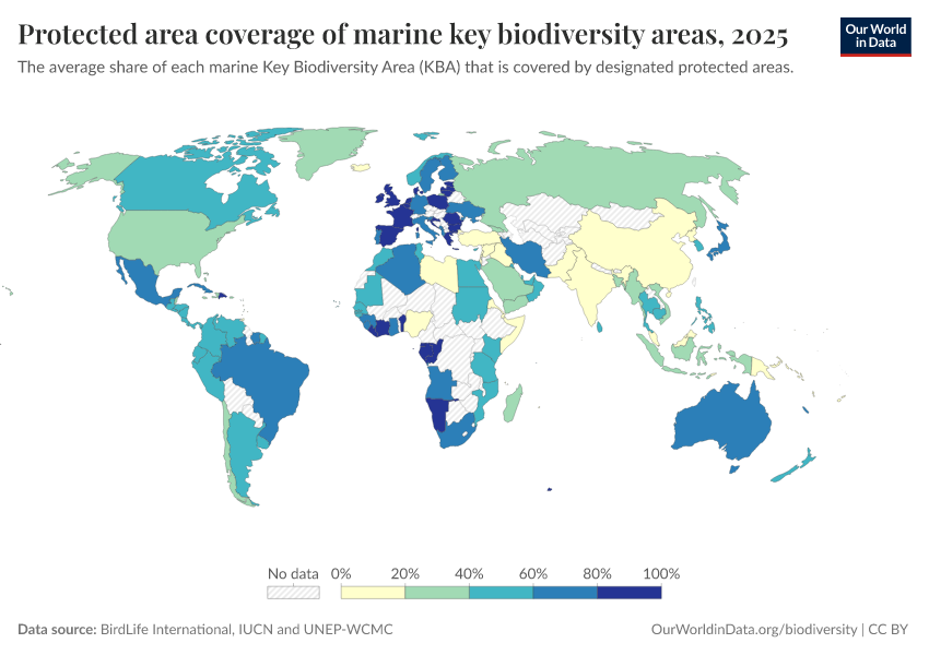 A thumbnail of the "Protected area coverage of marine key biodiversity areas" chart